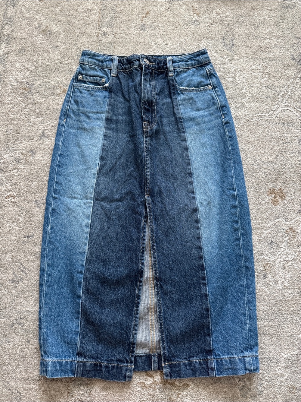 GRLFRND Two-Tone Patch Panel skirt